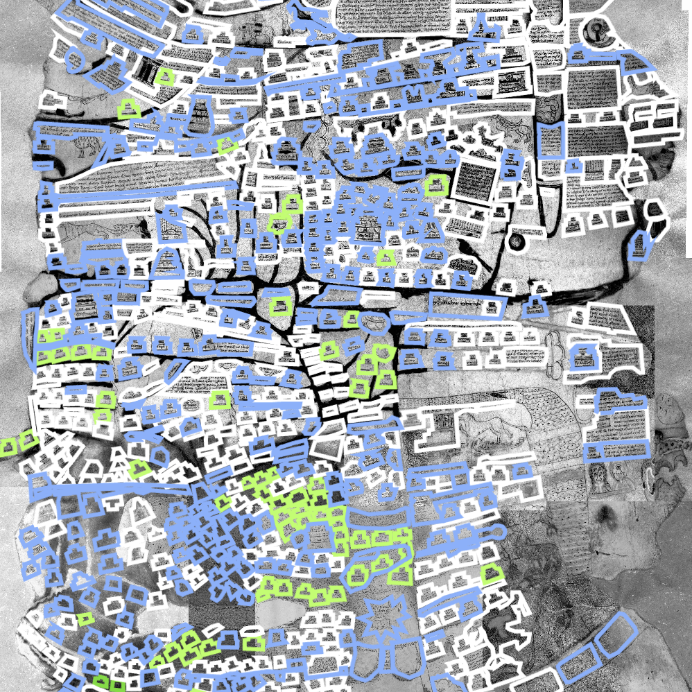 Marked-up Mappa Mundi screen capture from Virtual Mappa project